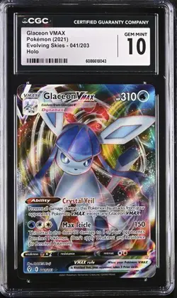 Glaceon VMAX 041/203 | CGC GEM MINT 10 | Pokemon Evolving Skies - Image 1