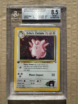 2000 Pokemon Gym Heroes 1st Edition Erika's Clefable #03 Holo BGS 8.5 - Image 1