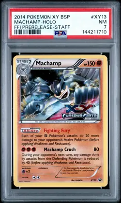 Pokemon Machamp Staff XY13 Black Star Promo Furious Fists PSA 7 - Image 1