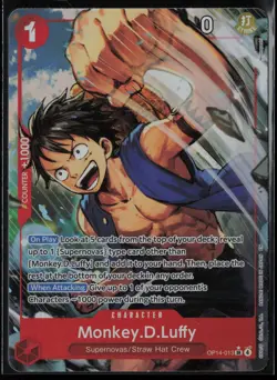 Monkey.D.Luffy (Alternate Art) OP14-013 One Piece The Azure Sea's Seven NM - Image 1