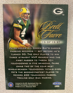 1999 Fleer Flair Showcase Shrine Time Brett Favre /1500 - Image 2