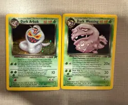 Rocket Holos Dark Arbok And Dark Weezing Lot Vintage Original Pokemon Cards Pl - Image 1