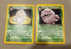 Rocket Holos Dark Arbok And Dark Weezing Lot Vintage Original Pokemon Cards Pl - Image 3