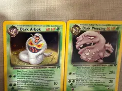 Rocket Holos Dark Arbok And Dark Weezing Lot Vintage Original Pokemon Cards Pl - Image 4