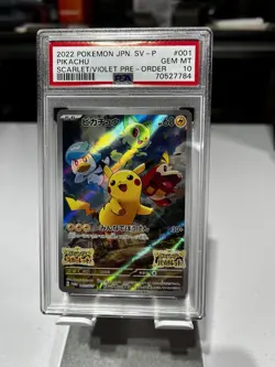 Pikachu Promo PSA 10 Card Holo (Japanese) Scarlet & Violet PreOrder Bonus - Image 1