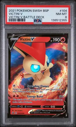 Victini V SWSH104 - SWSH: Sword & Shield Promo Cards Holo (PSA 8) - Image 1
