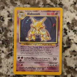 Pokemon Alakazam Holo Rare Base Set 2 1/130 80 HP 2000 Card - Image 1