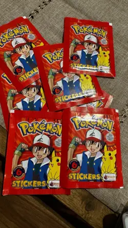 6 Pokemon Original 1999 Merlin TOPPS Sticker Pack Sealed Pokemon TCG - Image 1