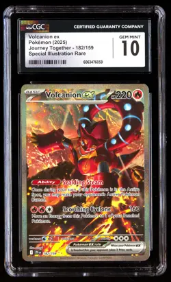 CGC 10 Volcanion EX 182/159 Pokemon Journey Together 2025 English - Image 1