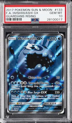 2017 POKEMON SUN & MOON GUARDIANS RISING #133 FULL ART/WISHIWASHI GX PSA 10 - Image 1