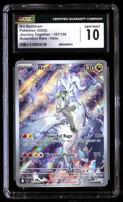 CGC 10 N's Reshiram 167/159 Pokemon Journey Together 2025 English - Image 1