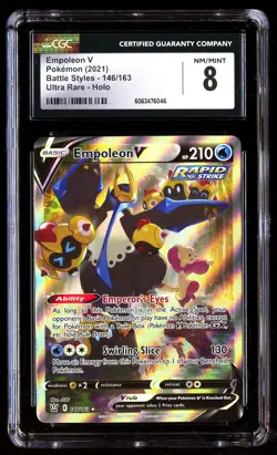 CGC 8 Empoleon V 146/163 Pokemon Battle Styles 2021 English - Image 1