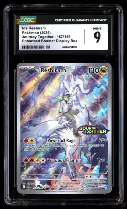 CGC 9 N's Reshiram 167/159 Pokemon Journey Together 2025 English - Image 1