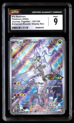 CGC 9 N's Reshiram 167/159 Pokemon Journey Together 2025 English - Image 1