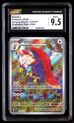 CGC 9.5 Braviary 214/191 Pokemon Surging Sparks 2024 English - Image 1