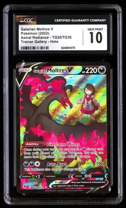 CGC 10 Galarian Moltres V TG20/TG30 Pokemon Astral Radiance 2022 English - Image 1