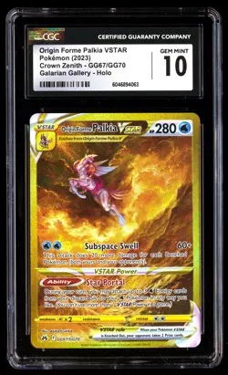 CGC 10 Origin Forme Palkia Vstar GG67/GG70 Pokemon Crown Zenith 2023 English - Image 1
