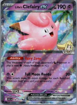 LILLIE'S CLEFAIRY EX 076/217 DOUBLE RARE ME: ASCENDED HEROES POKEMON NM - Image 1