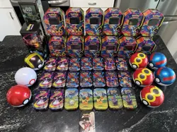 Pokemon Empty Tin Lot Of 53, Mini Tin, Stacking Tin, Pokeballs & Standard Tins - Image 1