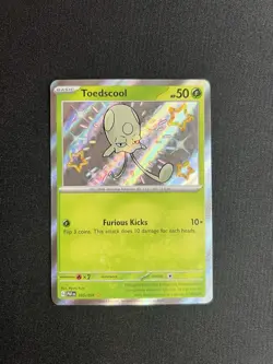 Pokemon TCG Toedscool Scarlet & Violet: Paldean Fates 105/091 Holo Shiny Rare NM - Image 1