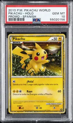 2010 POKEMON WORLD COLL SPANISH PIKACHU-HOLO PSA 10 - Image 1
