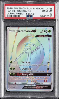 2018 POKEMON SUN & MOON ULTRA PRISM SECRET #158 FULL ART/PHEROMOSA GX PSA 10 - Image 1