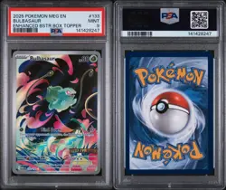 2025 POKEMON MEG EN-MEGA EVOLUTION #133 BULBASAUR ENHANCED BSTR BOX TOPPER PSA 9 - Image 1
