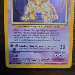 Pokemon Alakazam 001/102 Base Set Holo Rare 1999 Stage 2 80 HP - Image 3