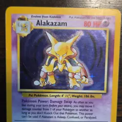 Pokemon Alakazam 001/102 Base Set Holo Rare 1999 Stage 2 80 HP - Image 4