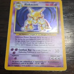 Pokemon Alakazam 001/102 Base Set Holo Rare 1999 Stage 2 80 HP - Image 5