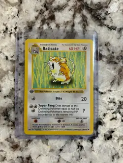 Pokemon TCG Raticate 1st Edition 040/102 Base Set (Shadowless) Regular - Image 1