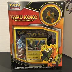 Pokemon TCG Tapu Koko Pin Collection Box 2017 Sun And Moon Guardians Rising & XY - Image 1