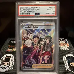 2022 POKEMON SWORD & SHIELD SILVER TEMPEST FULL ART/FRIENDS IN GALAR PSA 10 - Image 1