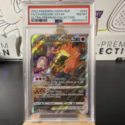 2022 POKEMON SWSH BLACK STAR PROMO #262 FULL ART/CHARIZARD VSTAR PSA 8 - Image 1