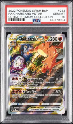 2022 POKEMON SWSH BLACK STAR PROMO #262 FULL ART/CHARIZARD VSTAR PSA 10 - Image 1