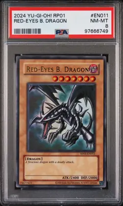 2024 YU-GI-OH! RP01-RETRO PACK #EN011 RED-EYES B. DRAGON PSA 8 - Image 1