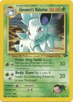 Giovanni's Nidorina 44/132 Gym Challenge Unlimited Vintage 2000 Pokemon Card - Image 1