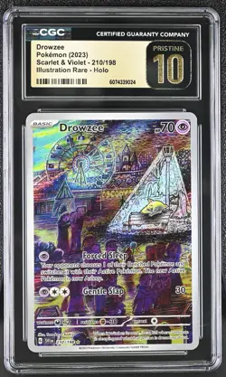 Pokemon Drowzee Illustration 210/198 CGC Pristine 10 2023 - Low Pop 10 - Image 3