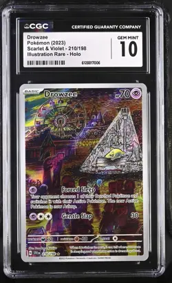CGC 10 GEM MINT Drowzee 210/198 Illustration Rare Pokemon Scarlet & Violet 2023 - Image 1