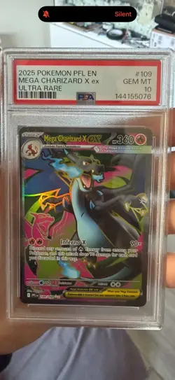 2025 POKEMON PFL EN-PHANTASMAL FLAMES ULTRA RARE #109 MEGA CHARIZARD X EX PSA 10 - Image 1