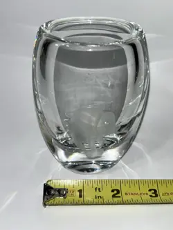 Afors Sweden Ernest Gordon Art Glass Vase Etched Elephant Signed Ernest Gordon - Image 4