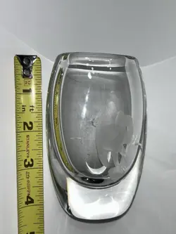 Afors Sweden Ernest Gordon Art Glass Vase Etched Elephant Signed Ernest Gordon - Image 5