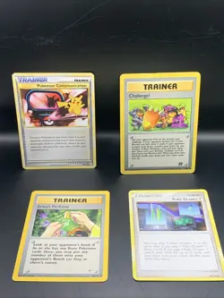 POKEMON TRAINER CARDS (4) Pokemon Communication, Ericka’s Perfume, Poke Drawer - Image 1