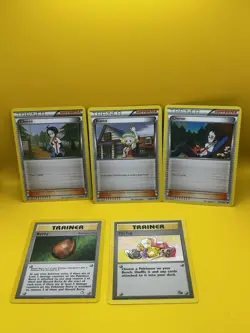POKEMON TRAINER CARDS ( 5 ) Cheren, Bianca, Berry, Mr. Fuji And Cheren 2 - Image 1