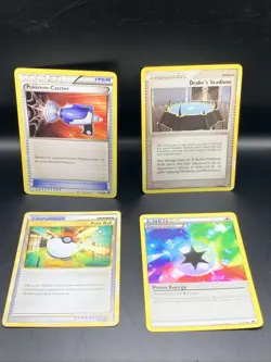 POKEMON TRAINER CARDS (4) Pokemon Catcher, Poke Ball, Prism Energy And Drake’s - Image 1