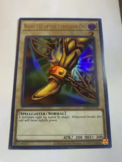 Yugioh Right Leg Of The Forbidden One LOB-EN120 Ultra Rare 25th Anniversary NM - Image 1
