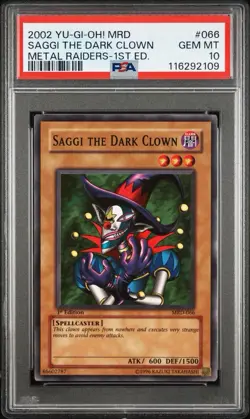 YuGiOh Saggi The Dark Clown MRD-066 1st Ed PSA 10 - Image 1