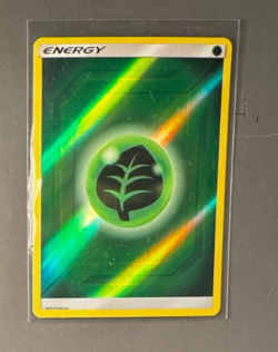 Holo Grass Energy Reverse Holo Sun Moon Hidden Fates Pokemon Card TCG NM - Image 1