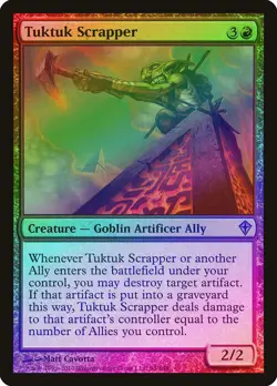 Tuktuk Scrapper FOIL Worldwake HEAVILY PLD Red Uncommon MAGIC MTG CARD ABUGames - Image 1