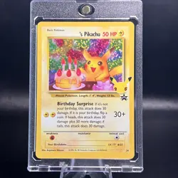 1995 Pokemon Pikachu Birthday Surprise Card #24 Rare black star promo ⚡🎂 - Image 1